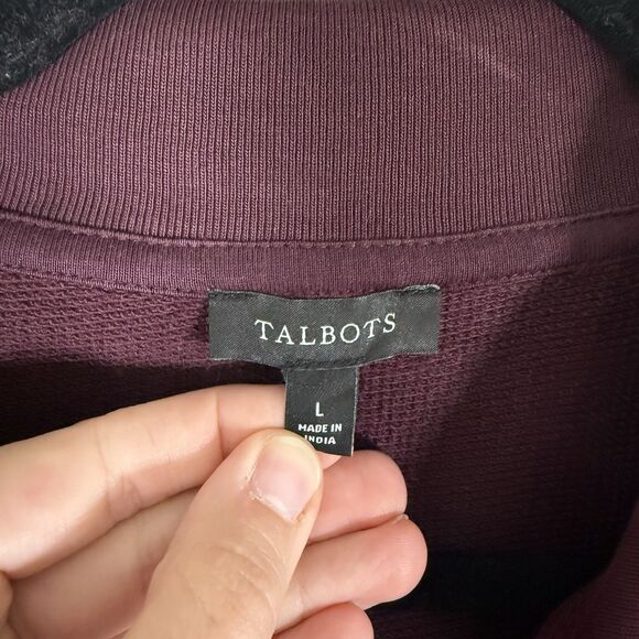 Talbots Sweater Women's Large Burgundy Long Sleeve Pullover 100% Cotton - Picture 5 of 9